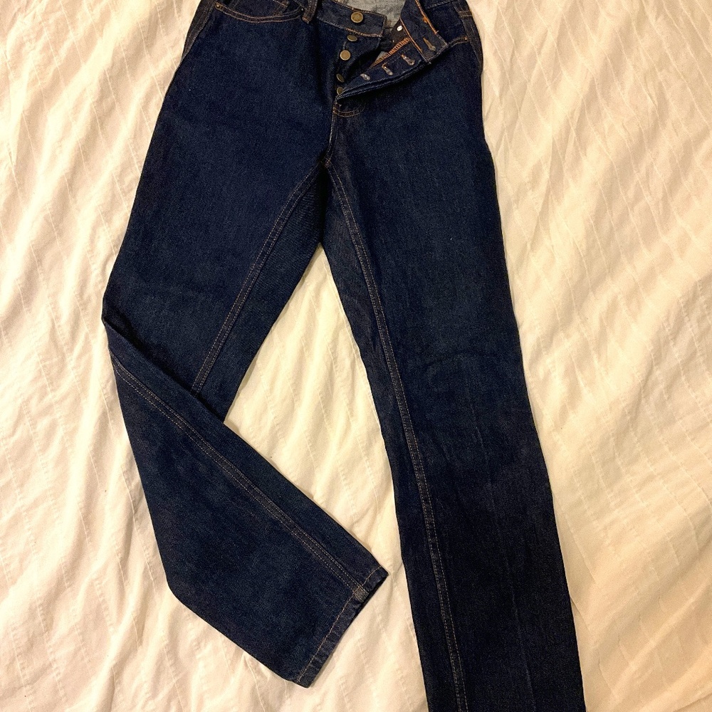 Sezane, Brut Sexy, Indigo, Size 27 Jeans, button top, high waist,